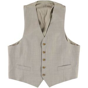 Michael Kors Mens Neat Pindot Five Button Vest, Beige, NWT